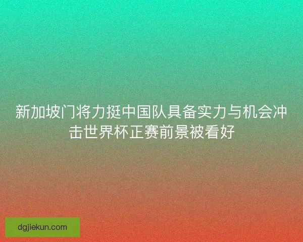 新加坡门将力挺中国队具备实力与机会冲击世界杯正赛前景被看好